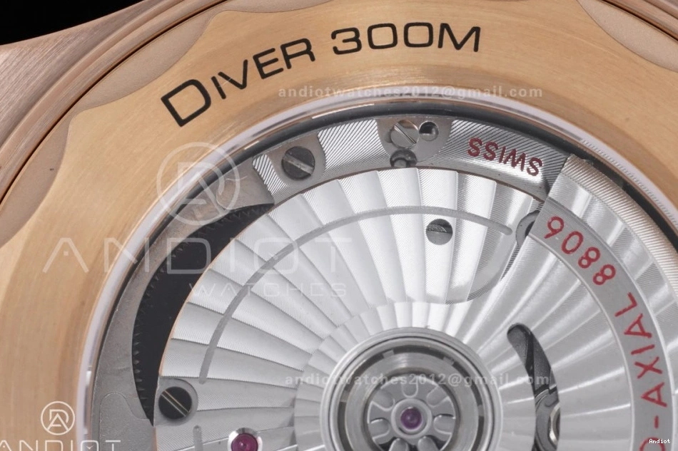 300M A8806 1:1 VSF on Diver Bracelet Gold Mesh Edition Seamaster Dial Best Rose Black 1224